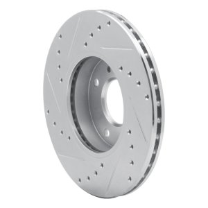 Infiniti G20 Brake Rotor (1) - Front Right - R1 Concepts - Drilled & Slotted - Silver - `93-`06